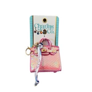 Charms & Co. Pink Iridescent Mini Purse Keychain Brand New